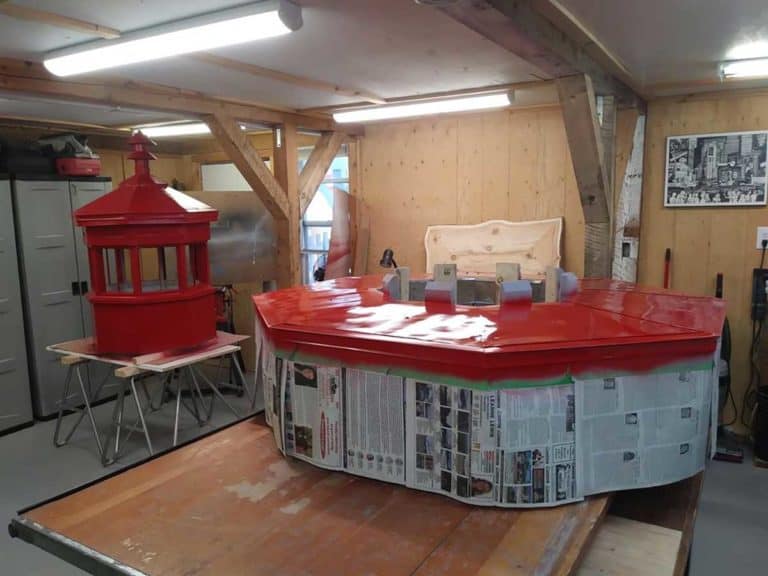 Replica lighthouse work continues