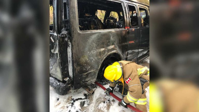 Kagawong van fire close to spreading to home